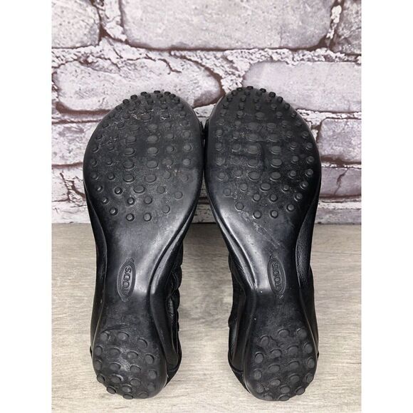 Tod's Black Leather Cap Toe Buckle Ballerina Ballet Flats Women's Sz 10M US/41EU - Picture 6 of 16